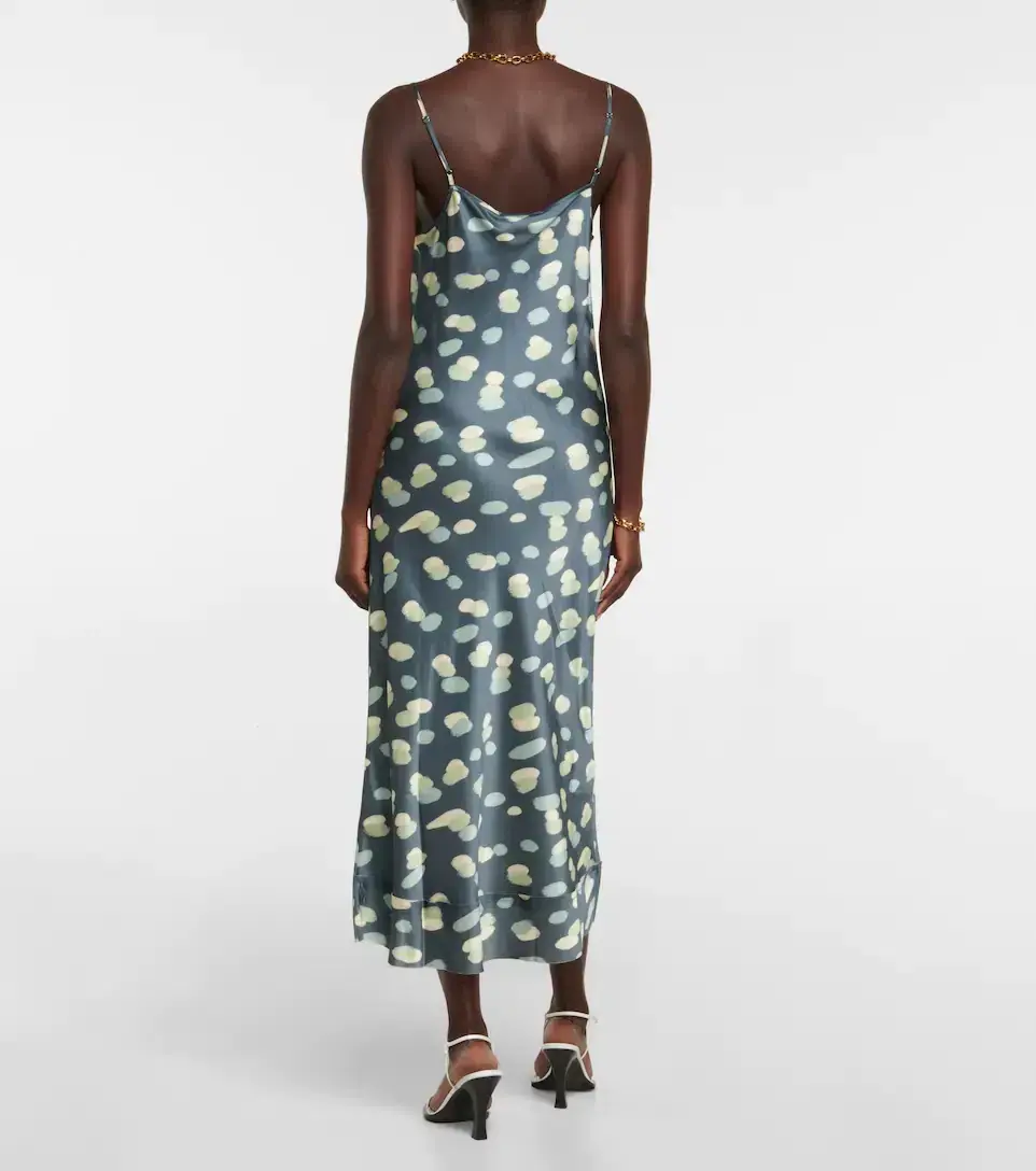 Lee Mathews Bella Printed Silk Satin Slip Dress Print Size 6 for rent on The Volte - main image