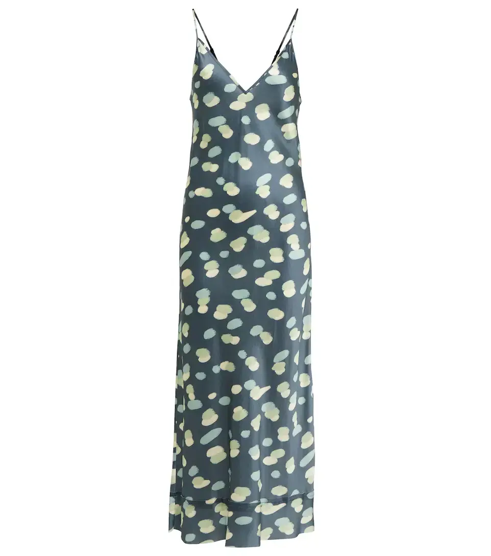Lee Mathews Bella Printed Silk Satin Slip Dress Print Size 6 for rent on The Volte - main image