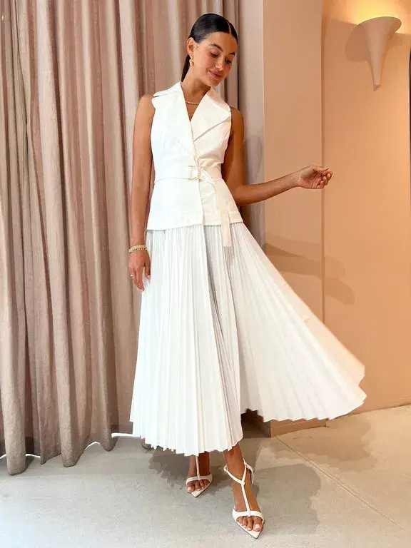 Acler Cliff Dress Ivory White Size AU 8 - Image 1