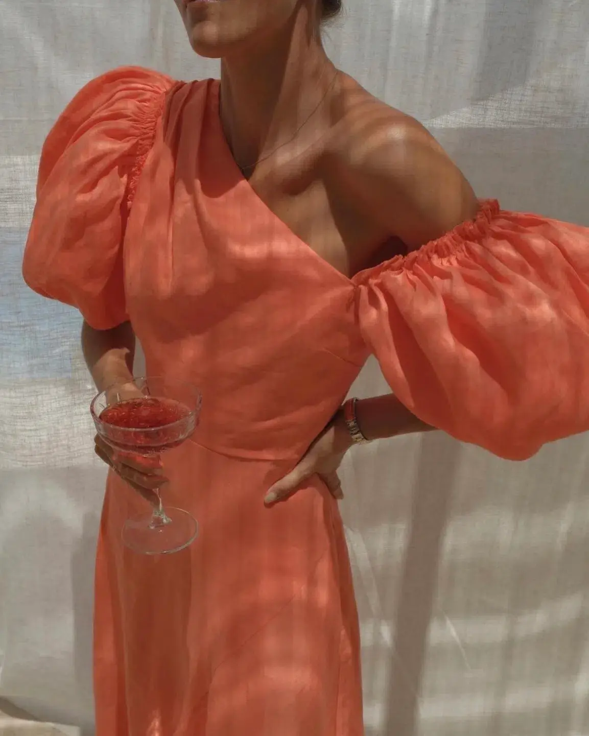 Aje Maia Off Shoulder Midi Dress Orange Size AU 12 - Image 3
