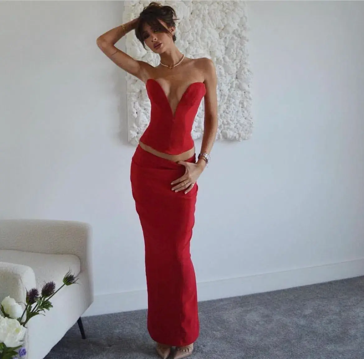 House of CB Lydia Set Red Size 6 - Image 1