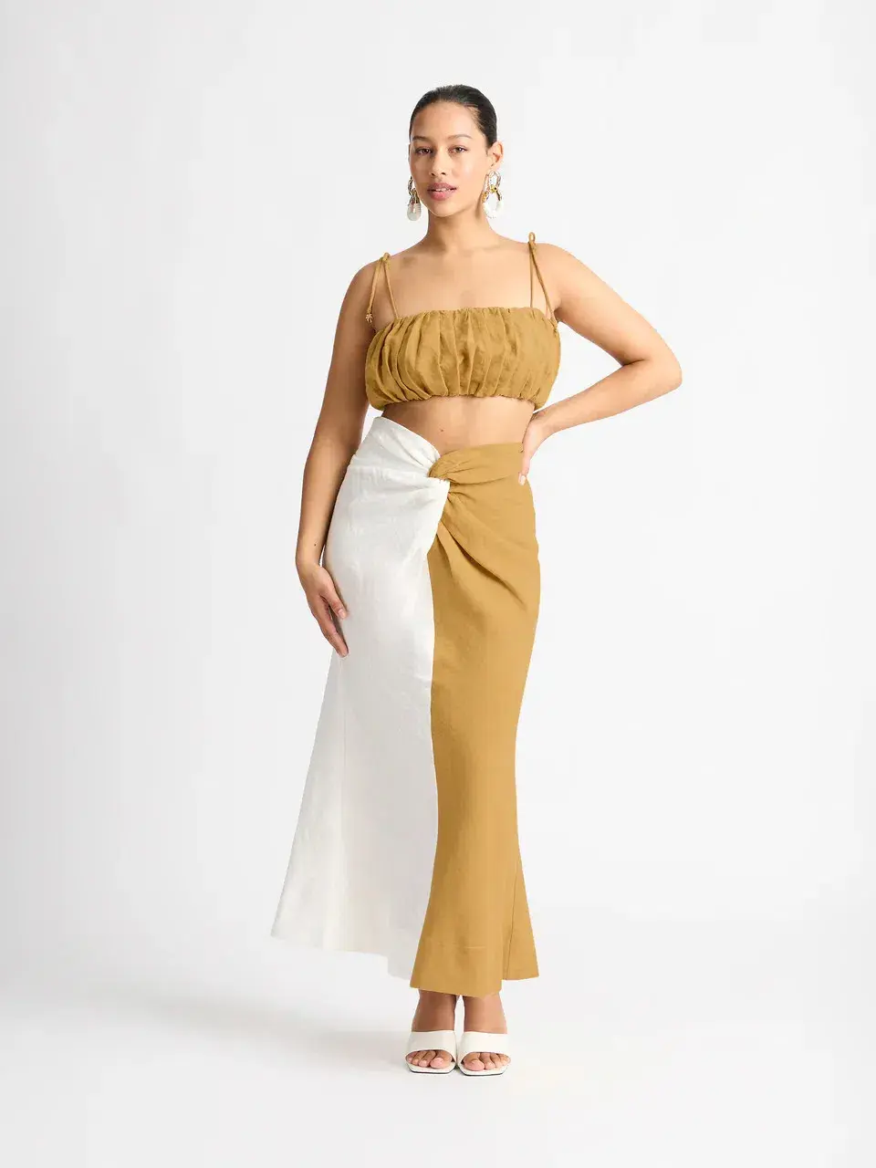 Sheike High Hopes Skirt & Crop Brown Size AU 10 - Image 1