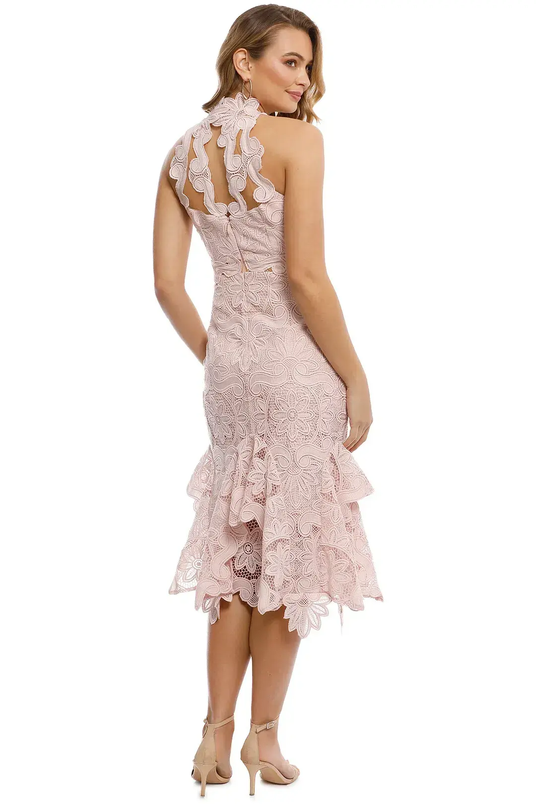 Thurley Waterlily Midi Dress Nude Size 10 - Image 3