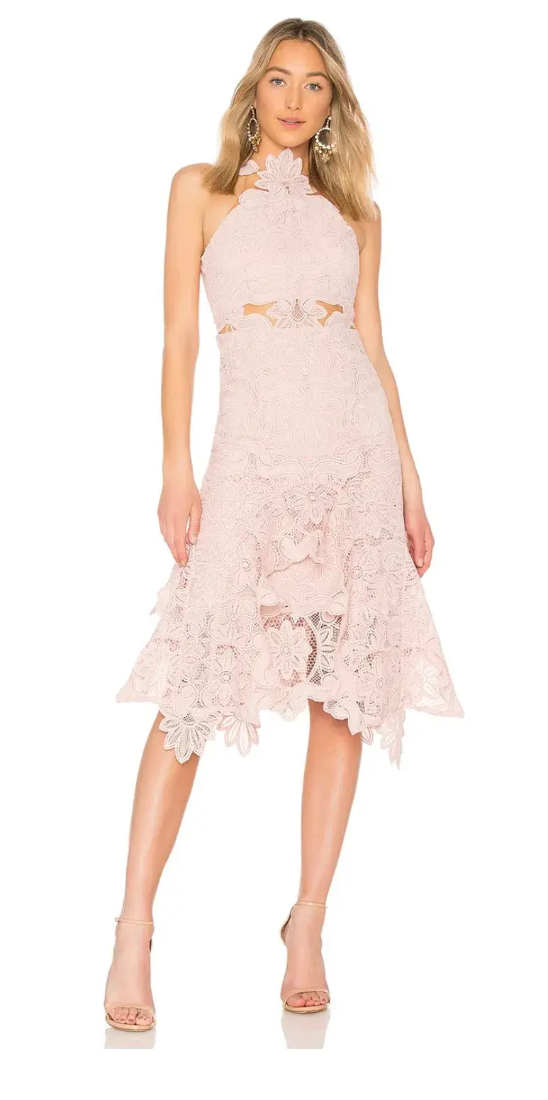 Thurley Waterlily Midi Dress Nude Size 10 - Image 4