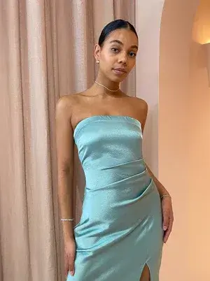 Bec & Bridge Symone Strapless Dress in Moss Green Size 10 / M - Image 2