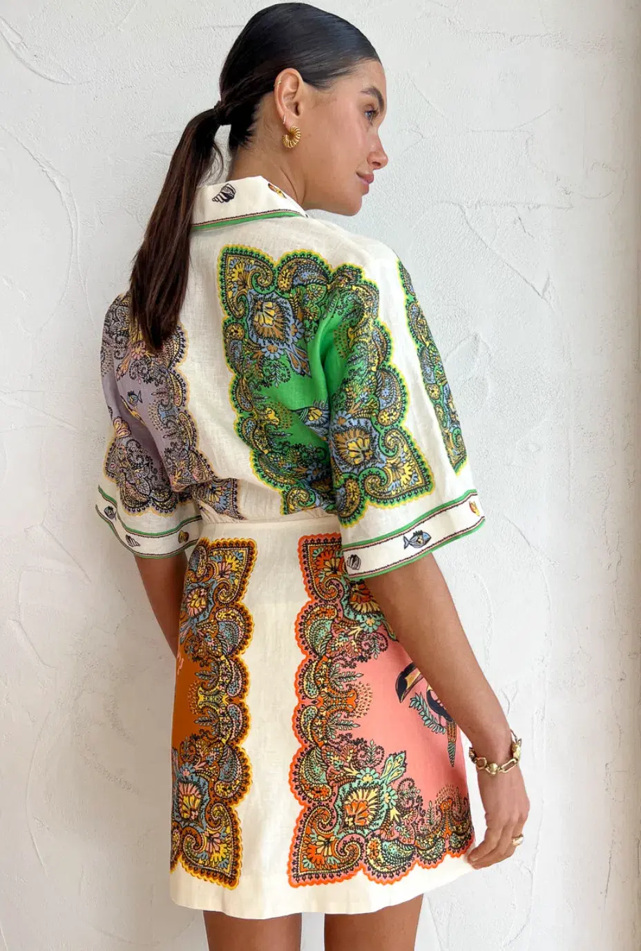 Alemais Trippy Troppo Mini Dress Multi Print Size 12 for rent on The Volte - main image