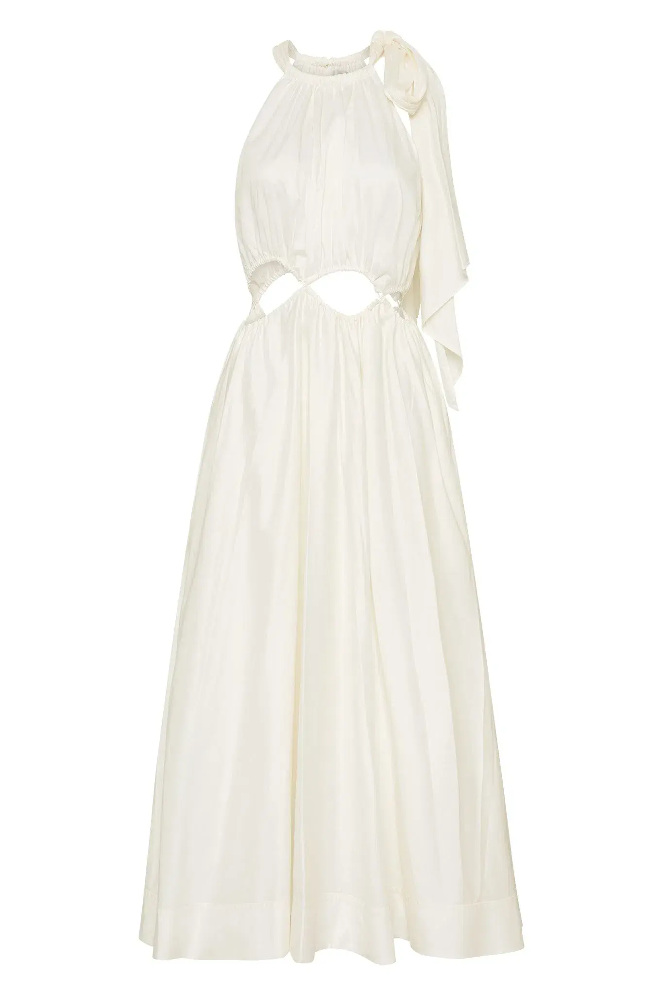 Aje Henriette Tie Strap Midi Dress Cutouts White Size 12 - Image 4