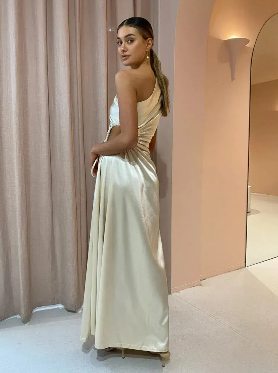 Sonya Moda Nour Ocean Pearl Maxi Dress in Pearl White Size 6 - Image 2