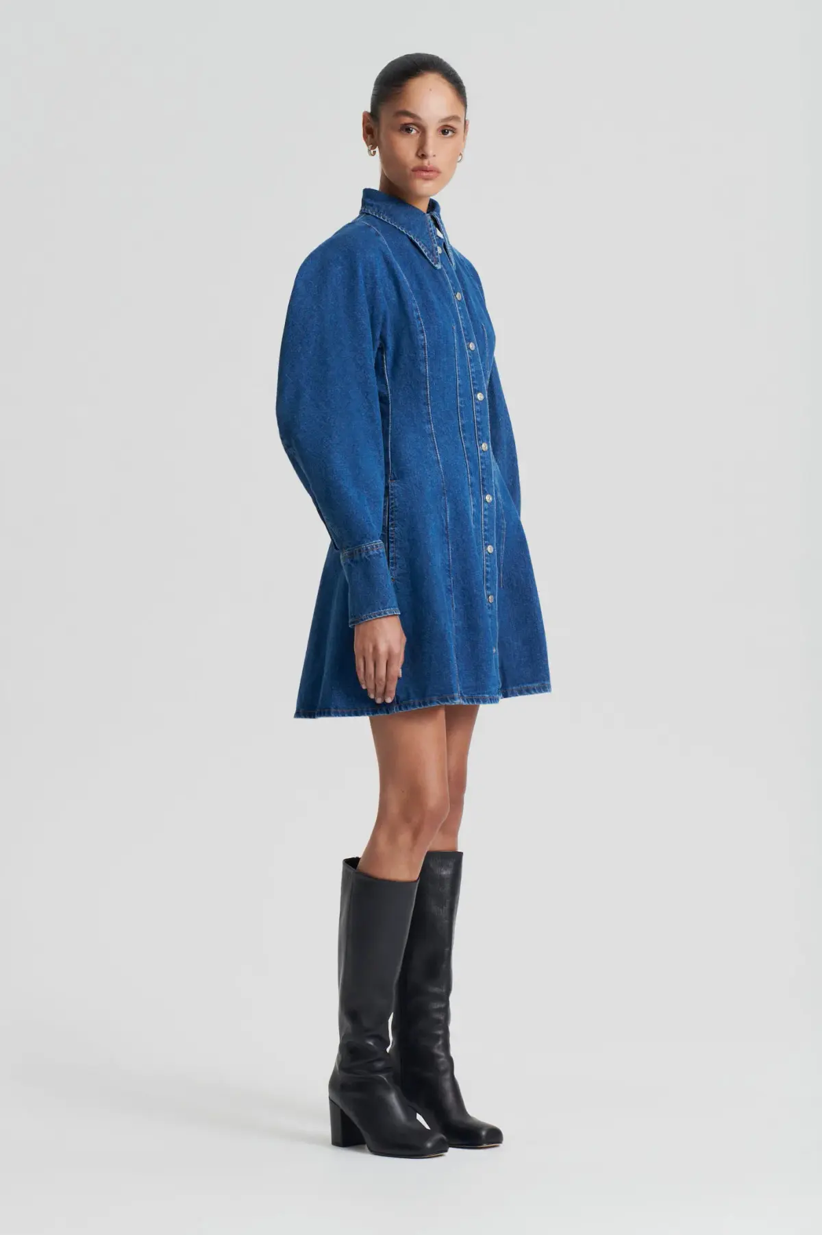 Scanlan Theodore Denim Cocoon Sleeve Mini Dress Size 6 - Image 2