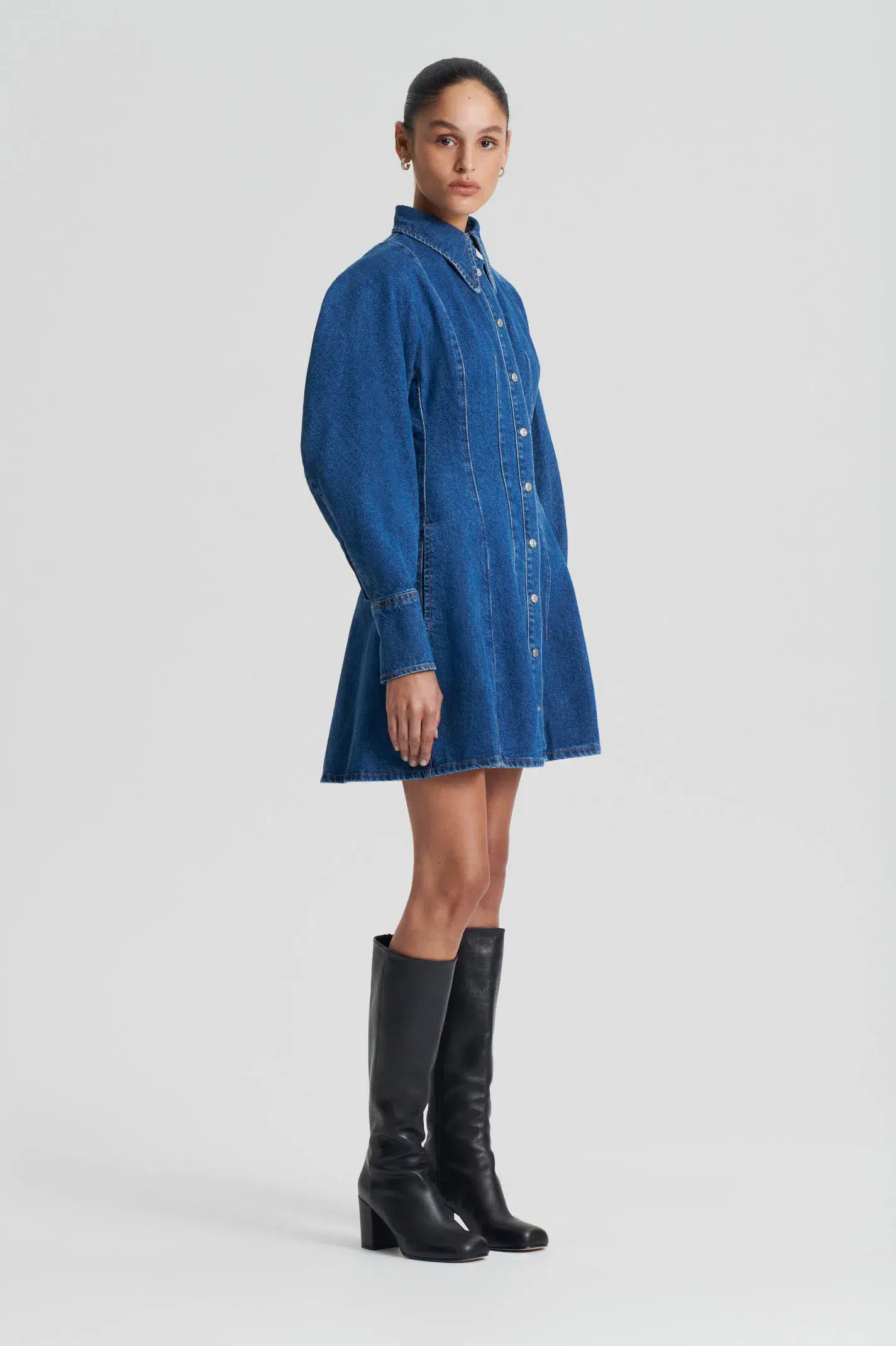 Scanlan Theodore Denim Cocoon Sleeve Mini Dress Size 6 - Image 2