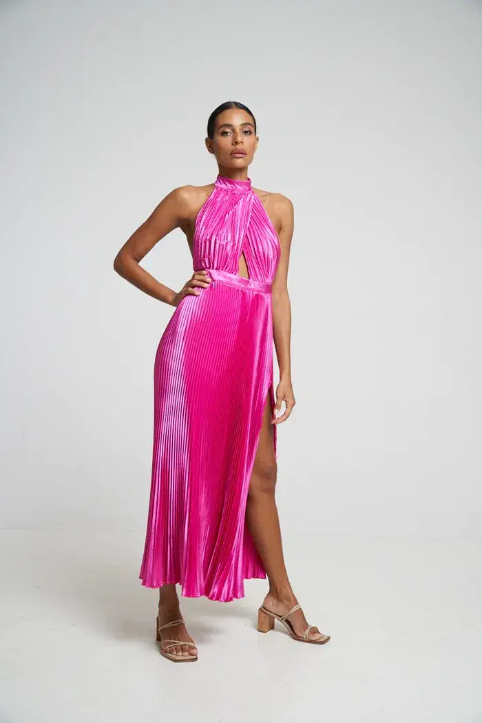 L'idee  Renaissance Split Dress Flamingo Pink Size AU 12  - Image 1