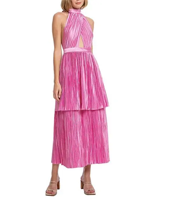 L'Idee Magnifique Midi Dress Pink Size 12 - Image 3