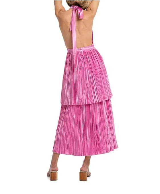 L'Idee Magnifique Midi Dress Pink Size 12 - Image 5