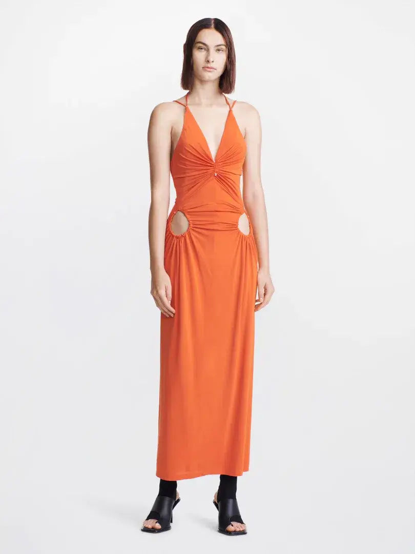 Dion Lee Rivet Cut Out Dress Flame Size 4 - Image 2