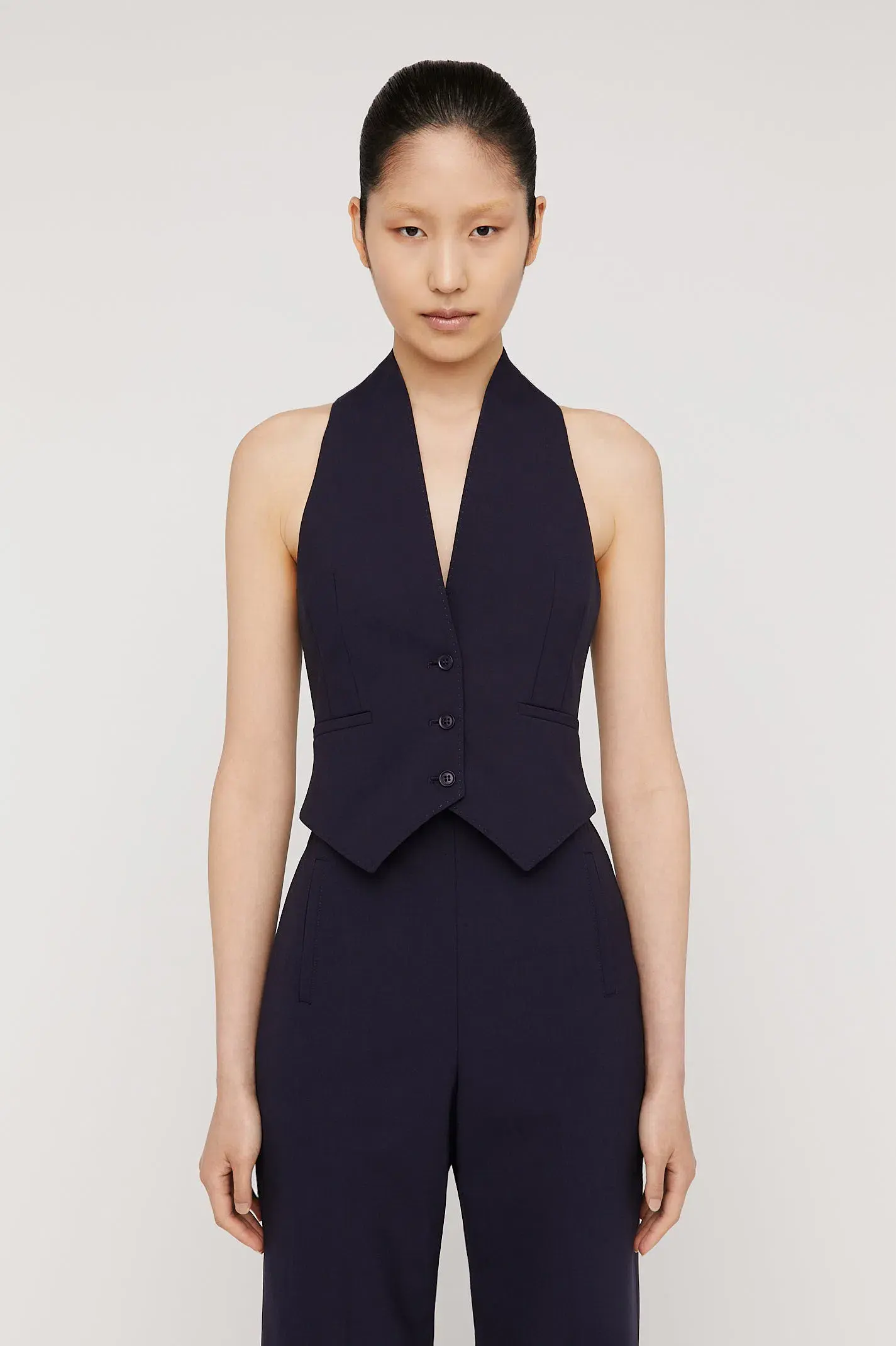 Scanlan Theodore Tailored Waistcoat & Pant Set Navy Size 4 - Image 2