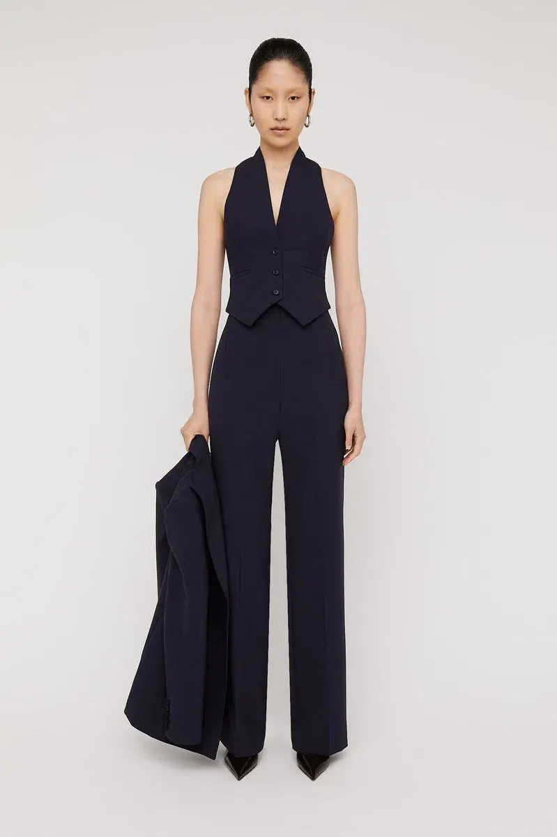 Scanlan Theodore Tailored Waistcoat & Pant Set Navy Size 4 - Image 1