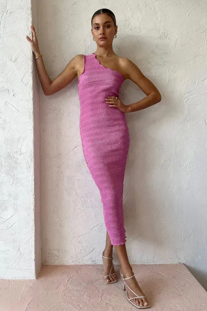 Lidee Gigi Smocking Gown in Hot Pink Size 10 for rent on The Volte - main image