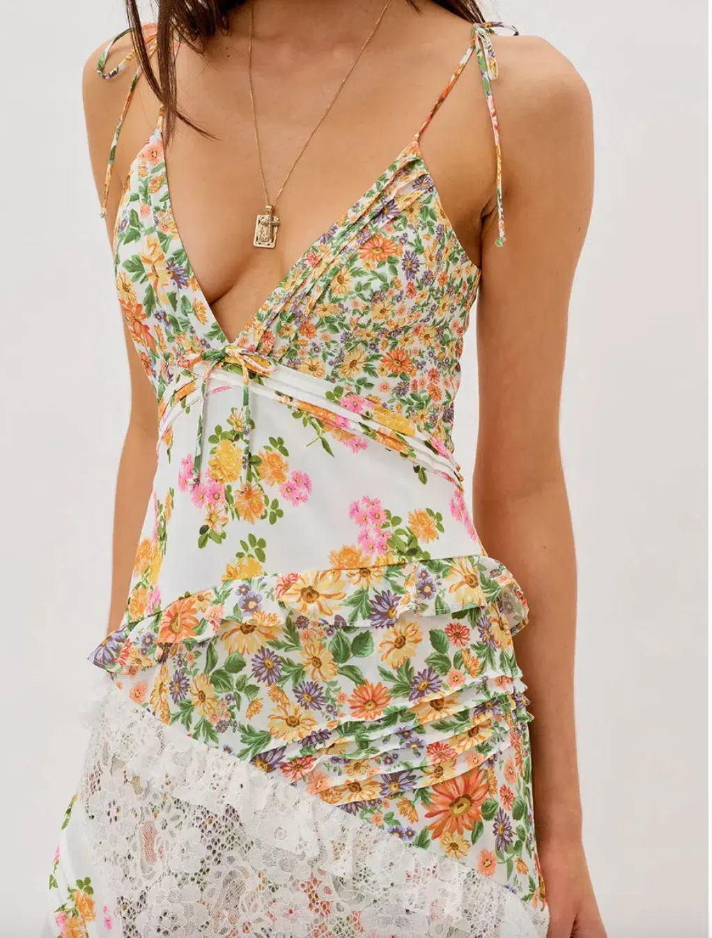 For Love & Lemons Rosalyn Maxi Dress Flower Size M/AU 10 - Image 2