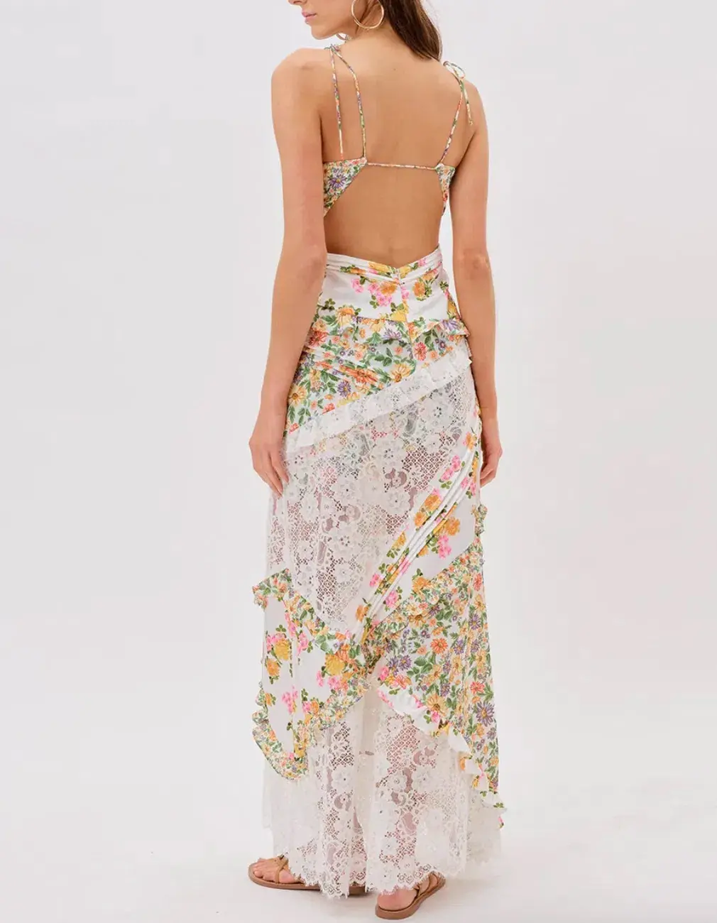 For Love & Lemons Rosalyn Maxi Dress Flower Size M/AU 10 - Image 3