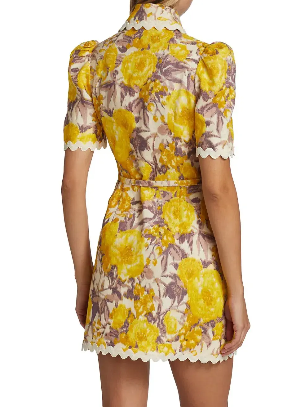 Zimmermann High Tide Ric Rac Mini Dress Floral Size 1/Au 10 for rent on The Volte - main image