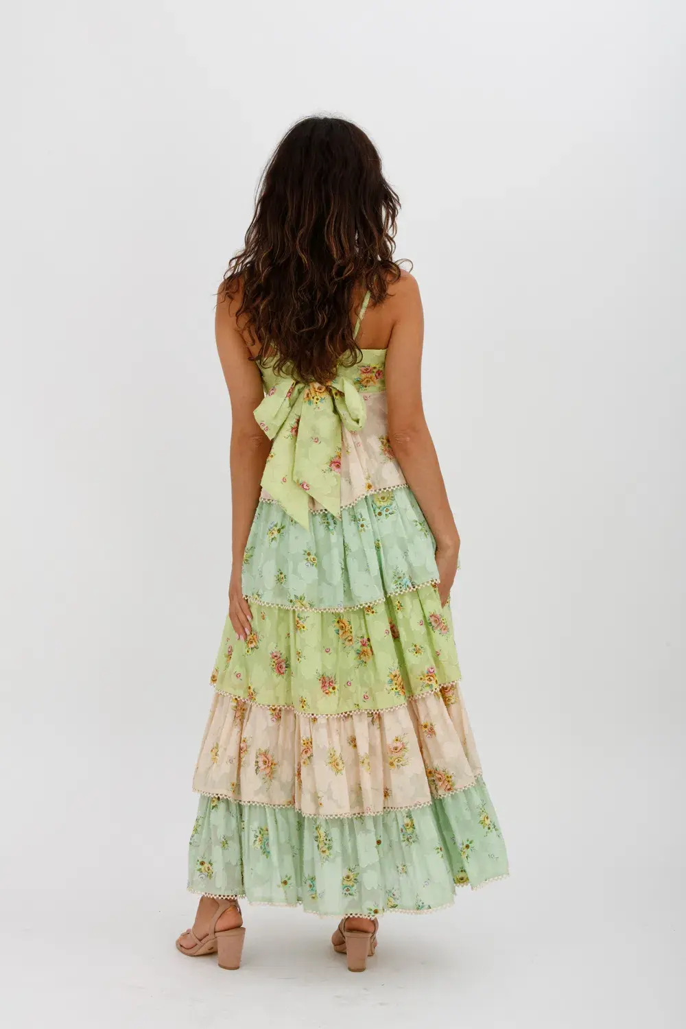 Alemais Clementine Tiered Maxi Dress Multi Floral Size 10 - Image 5