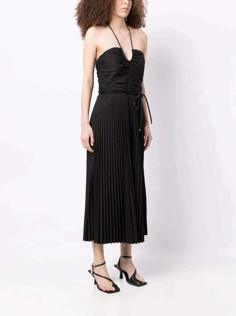 Rebecca Vallance Magdalena Halter Midi Dress Black Size 16 for rent on The Volte - main image