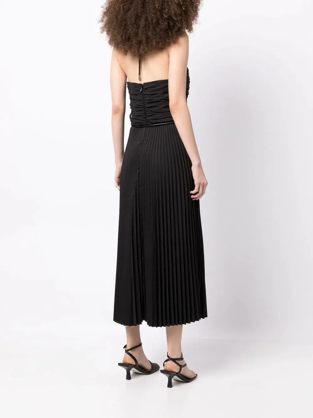 Rebecca Vallance Magdalena Halter Midi Dress Black Size 16 for rent on The Volte - main image