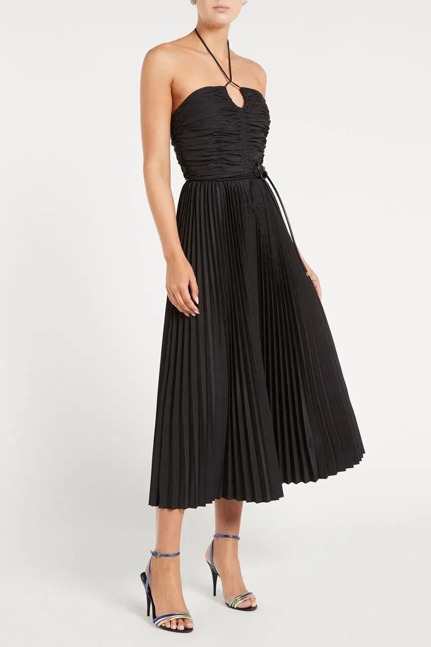 Rebecca Vallance Magdalena Halter Midi Dress Black Size 16 - Image 1