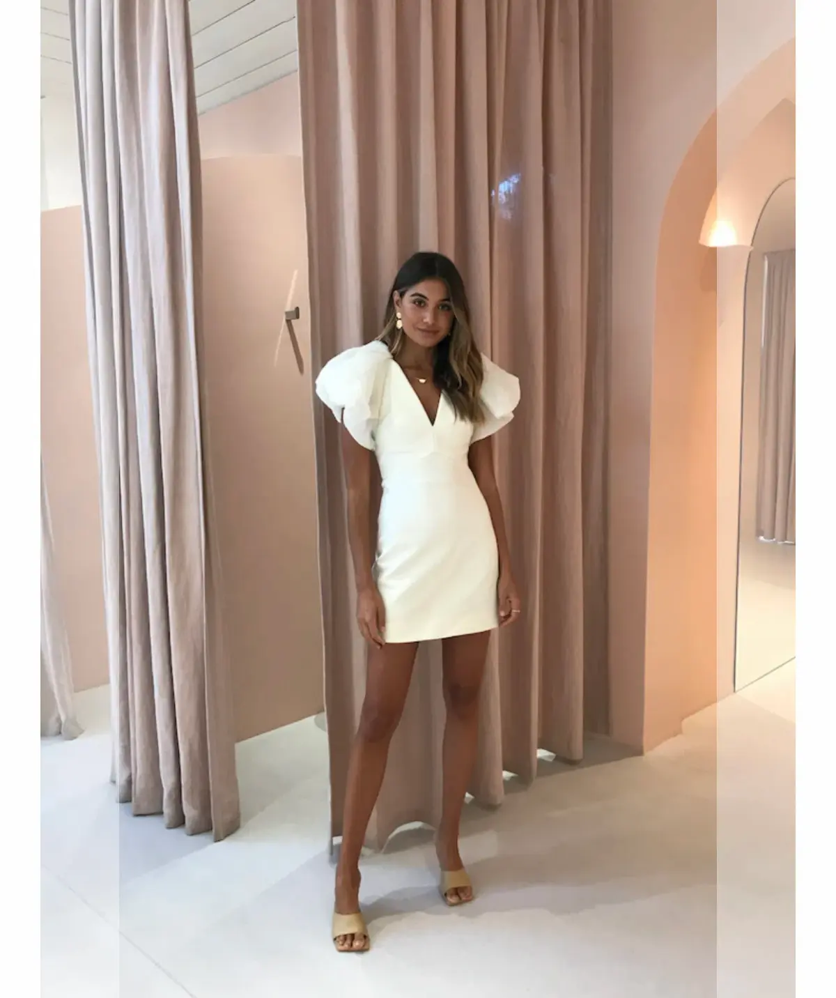 Acler Raven Mini Dress in Ivory Size 6 - Image 2