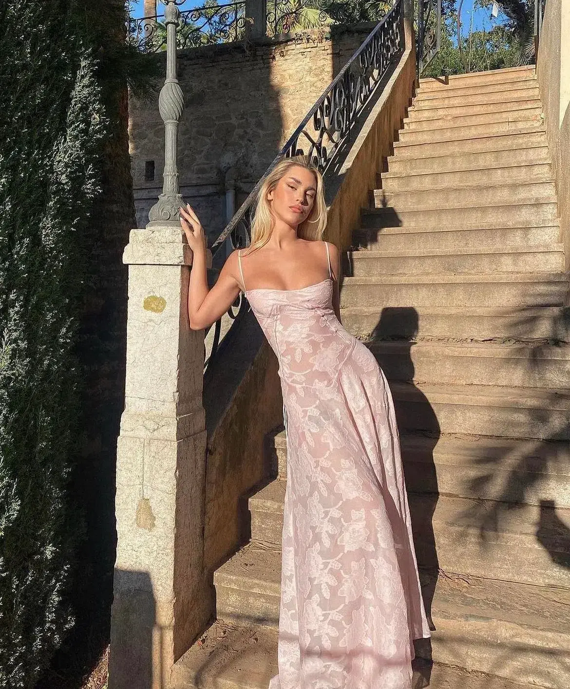 House of CB Seren Corset Lace Back Maxi Dress Pink Size M / Au 10 - Image 4