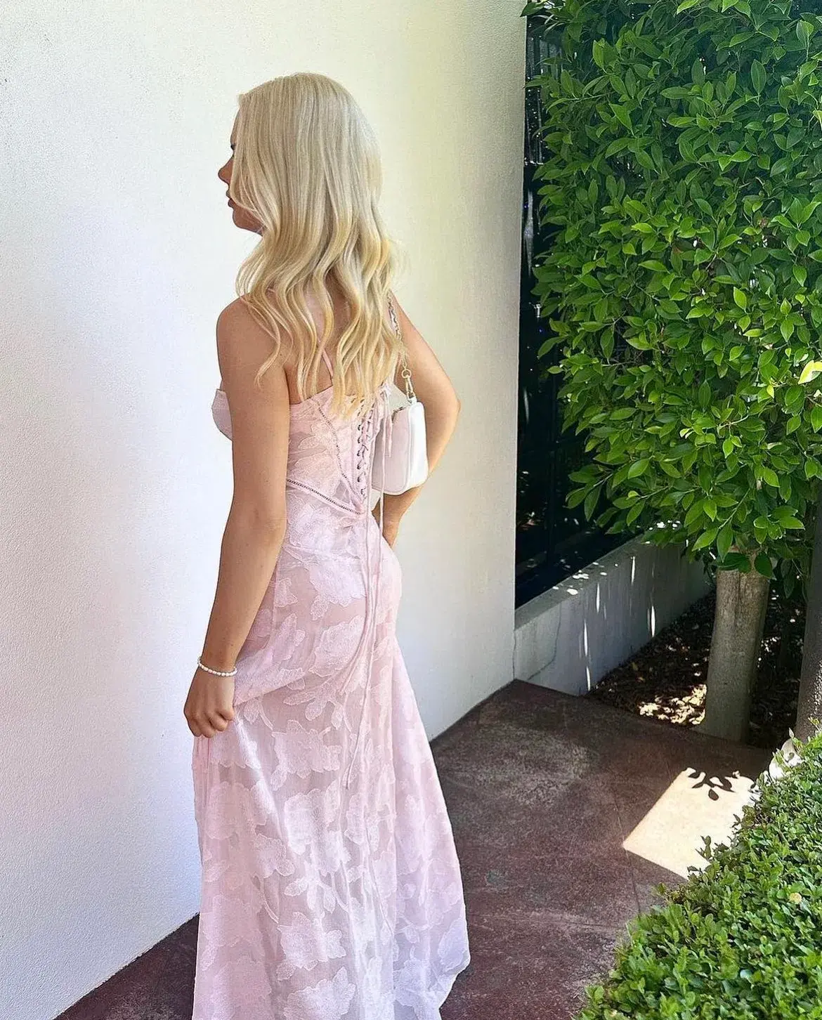 House of CB Seren Corset Lace Back Maxi Dress Pink Size M / Au 10 - Image 3