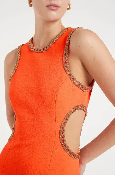 Rebecca Vallance Loretta Cut Out Mini Dress Orange Size 14 - Image 4
