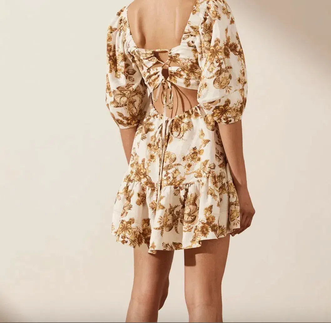 Shona Joy Bella Linen Open Back Mini Dress Floral Size 12 / L - Image 3