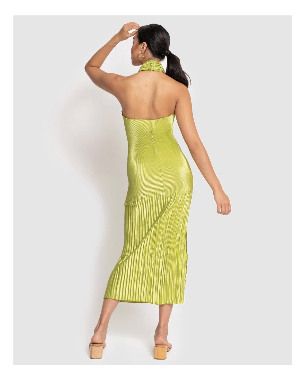 L’IDEE SIOREE Pleated Halter Gown - Image 3