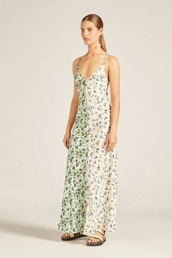 Lee Mathews Eloise Silk Slip Dress Floral Size  - Image 1