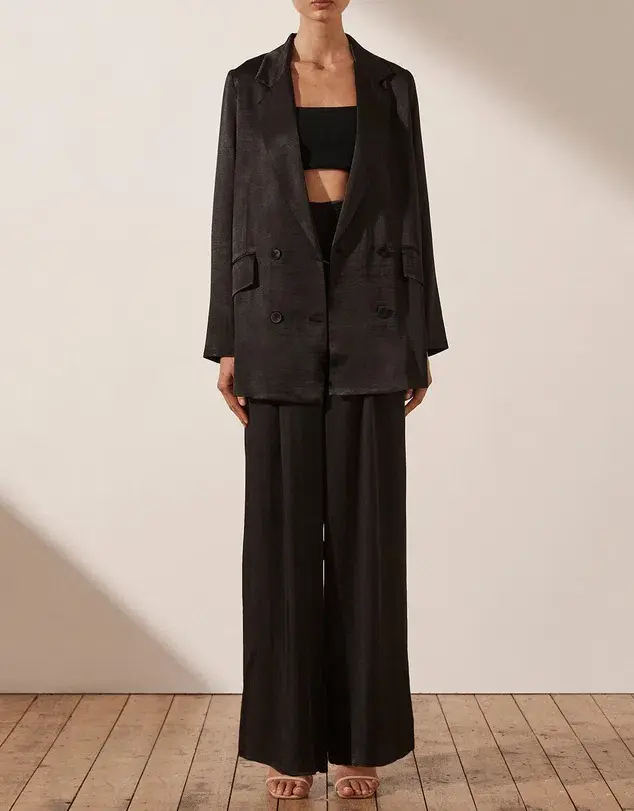 Shona Joy Angelica Double Breasted Blazer & Pants Set Black Size 14 / XL - Image 1