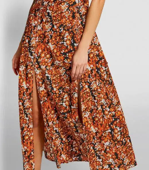 Camilla and Marc Asterid Midi Print Dress Orange Size AU 6 - Image 6