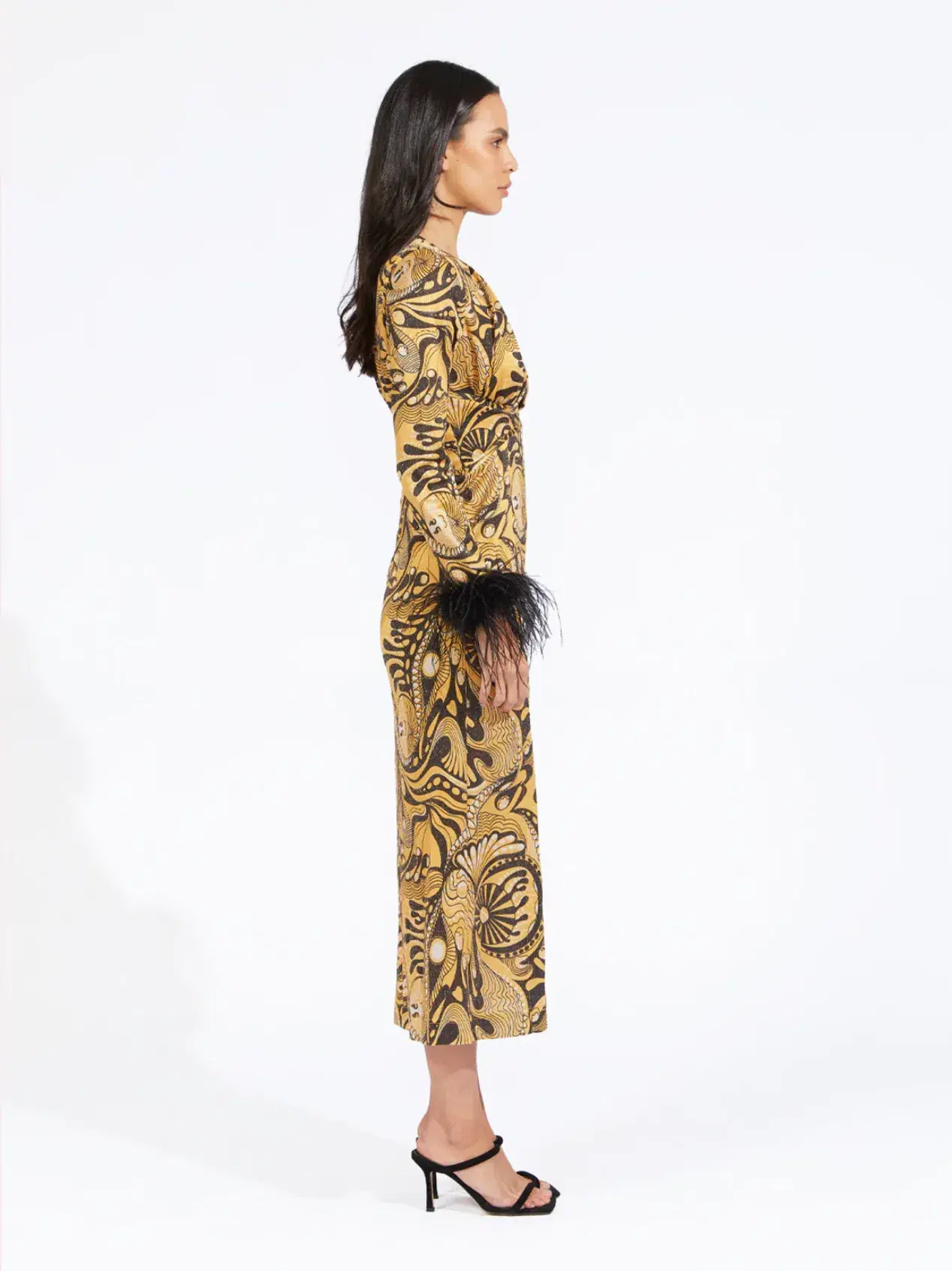Alice McCall Feather Dress Gold Dust Size AU 8 - Image 3