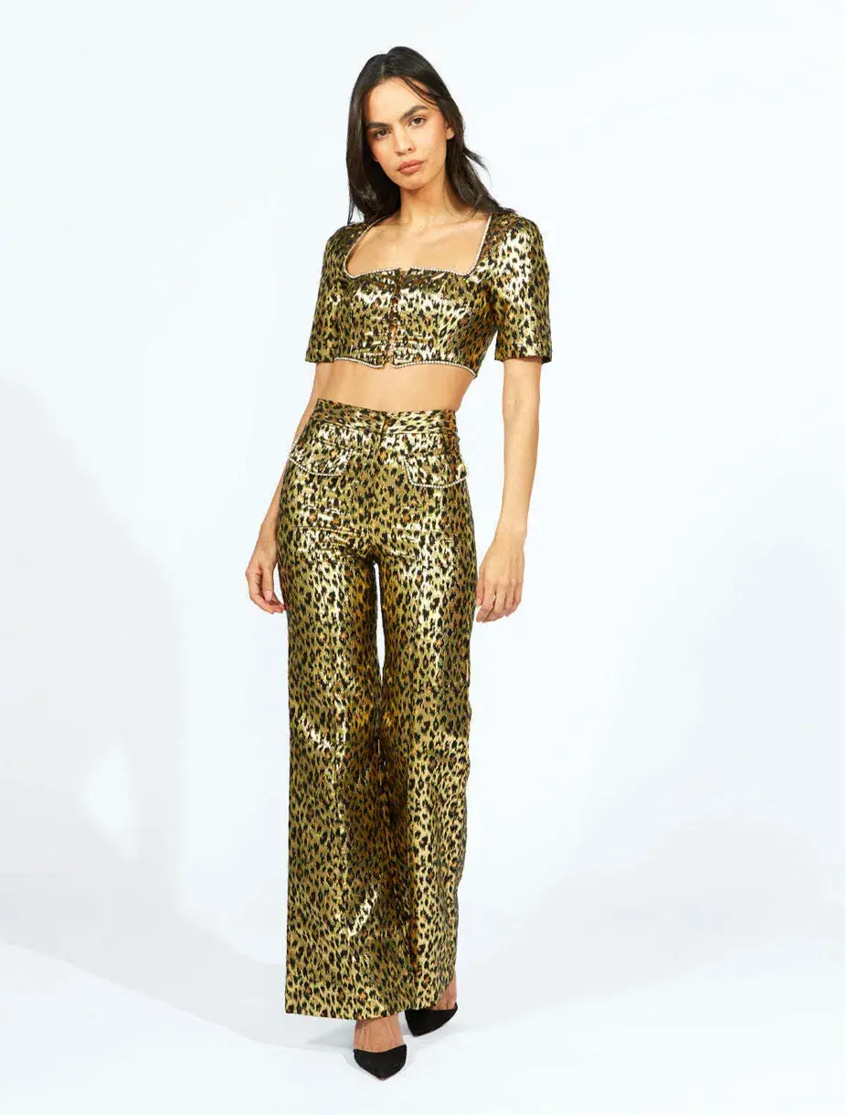 Alice McCall The Night Cat Pant Gold Size AU 6 - Image 2