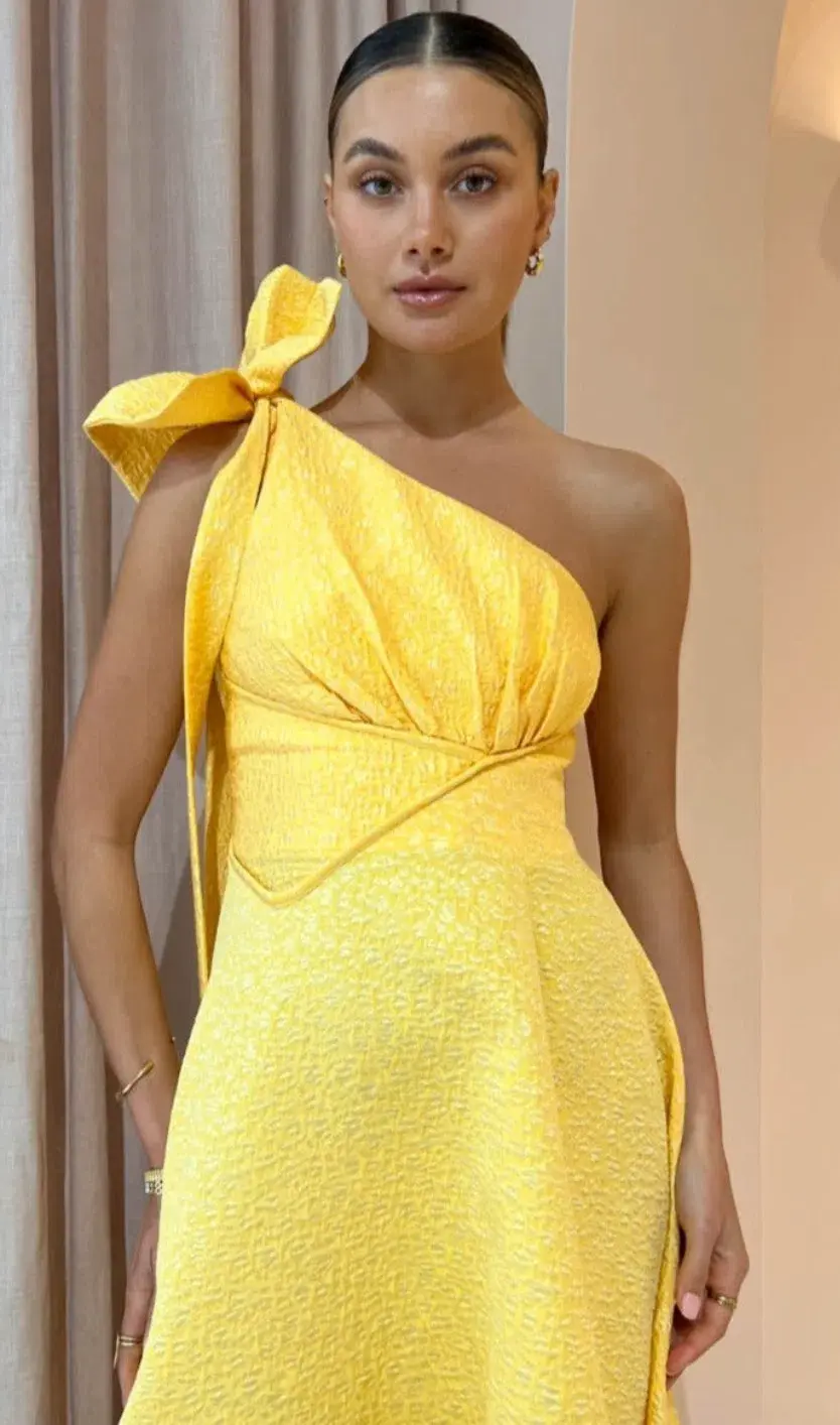 Rachel Gilbert Emiliano Dress in Lemondrop Yellow Size AU 10 - Image 5