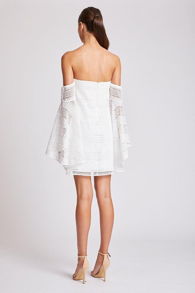 SHONA JOY ARUBA FLARED SLEEVE SHIFT DRESS - IVORY  - Image 3