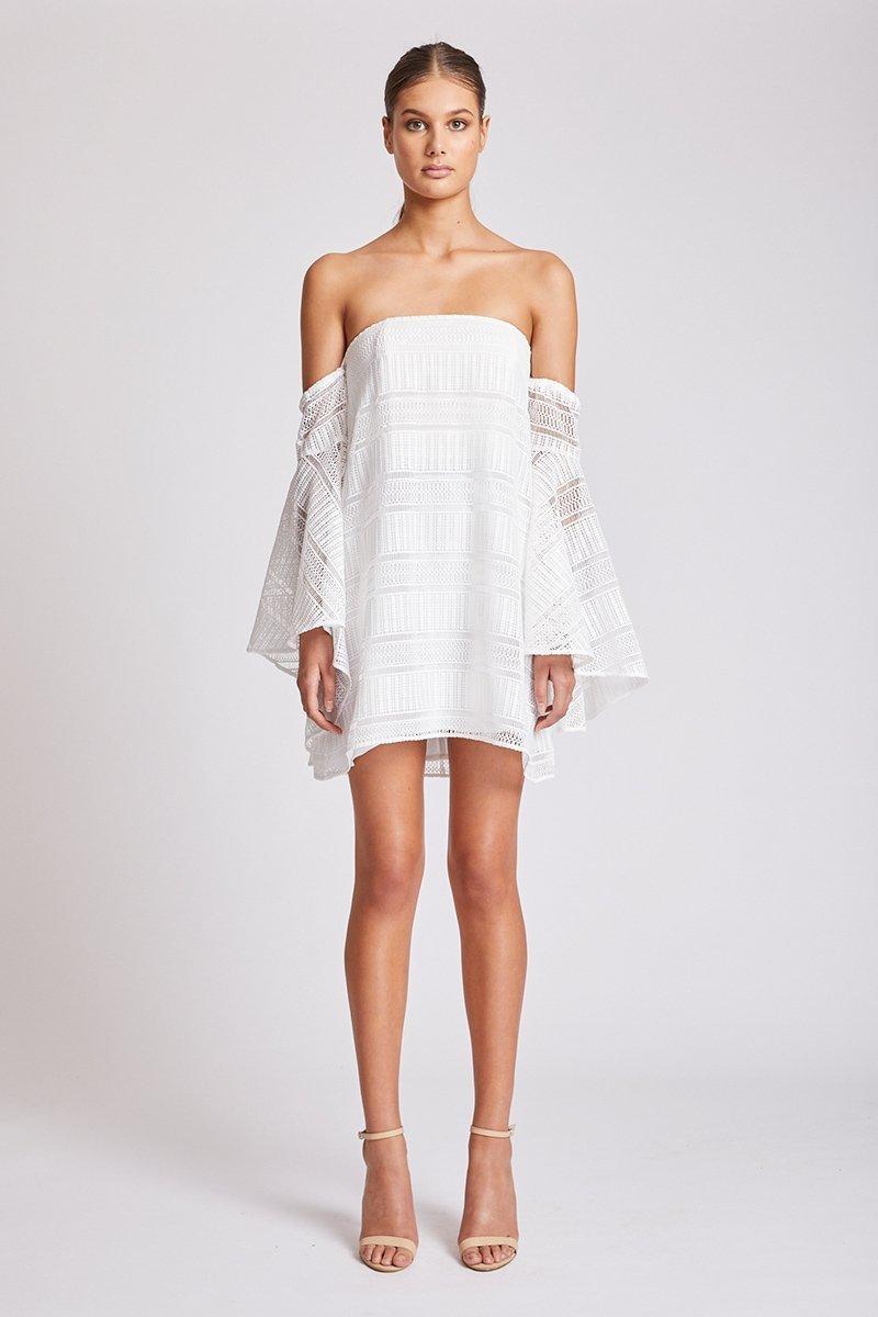 SHONA JOY ARUBA FLARED SLEEVE SHIFT DRESS - IVORY  - Image 1
