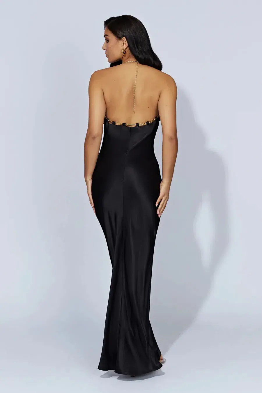 Meshki Sylvie Chain Maxi Dress Black Size AU 6 for rent on The Volte - main image