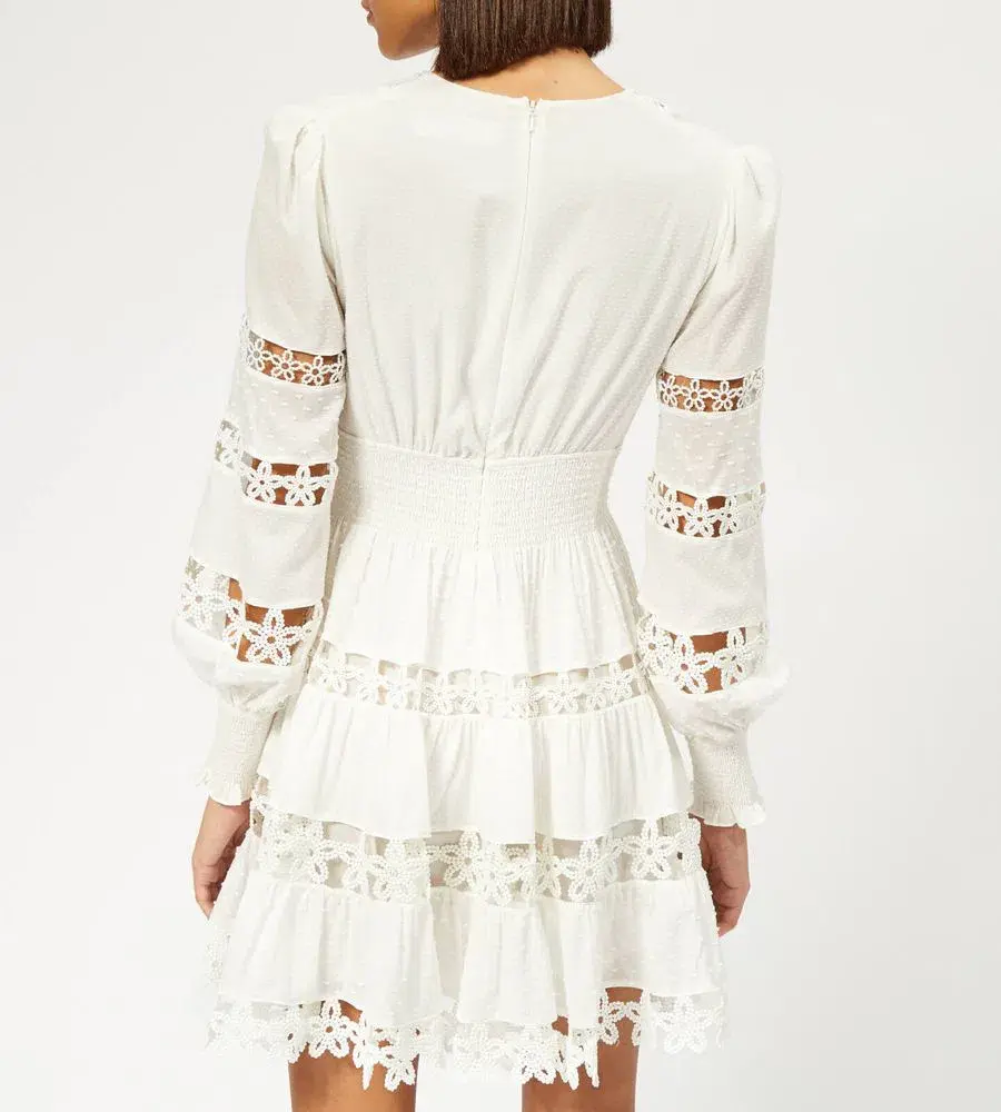 Zimmermann Primrose Daisy Embroidered Lace Short Dress White Size 1 / AU 10  - Image 3