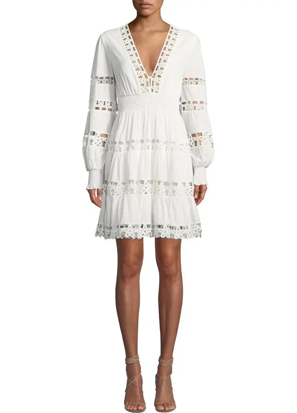 Zimmermann Primrose Daisy Embroidered Lace Short Dress White Size 1 / AU 10  for rent on The Volte - main image