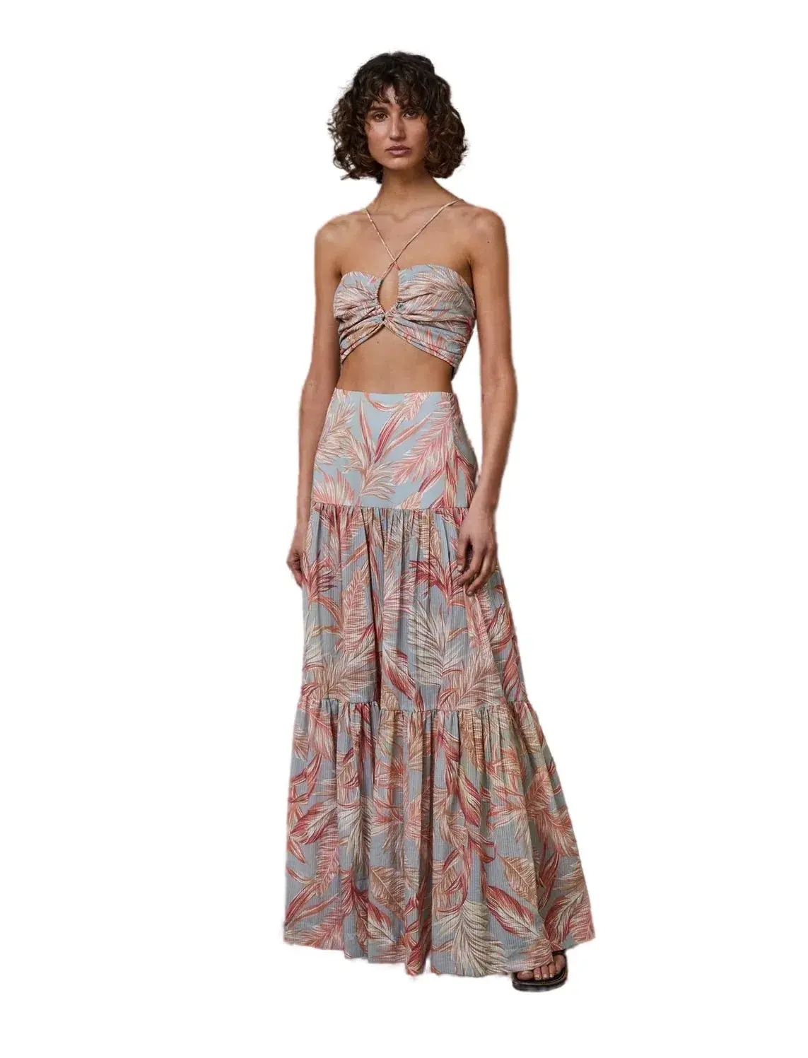 Bec & Bridge Miami Palm Skirt and Top Pink Set Size AU 6  - Image 1