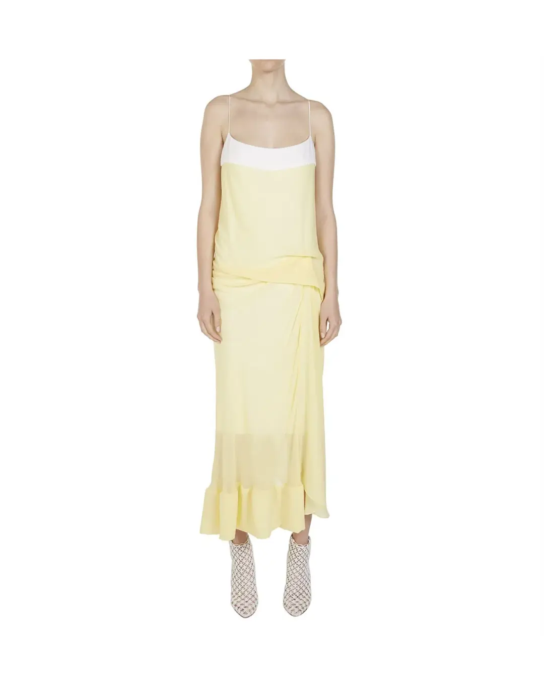 Christopher Esber Waffled Hem Dress Yellow AU 6 for rent on The Volte - main image