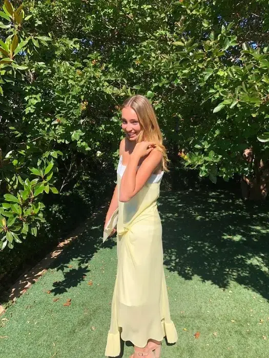 Christopher Esber Waffled Hem Dress Yellow AU 6 for rent on The Volte - main image