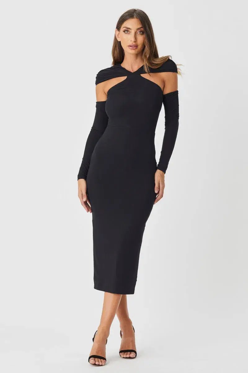 Bianca & Bridgett Simi Dress Black Size AU 8 for rent on The Volte - main image