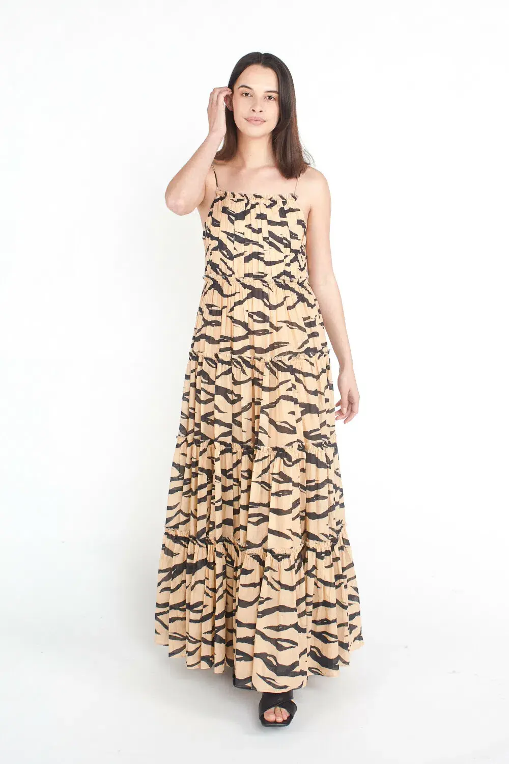 Aje Nouveau Stripe Maxi Dress Print Size 14 - Image 1